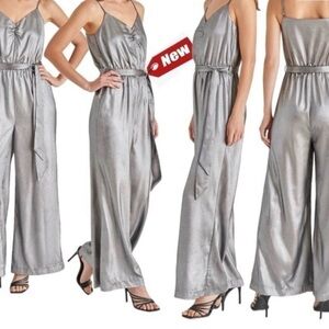 NWT Steve Madden liquid metallic crepe jumpsuit